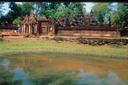 While riding the dusty roads far beyond Siem Reap we also came across and old temple building or two.  This was one of the better preserved Hindu shrines we saw.